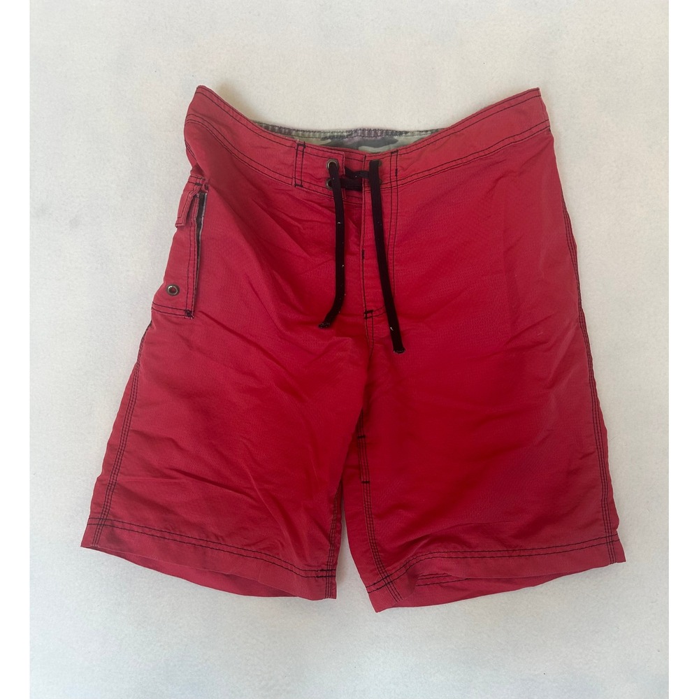 Hurley Mens Red Honeycomb Board Shorts Camo Lined Swim Trunks Surf MBS0002850